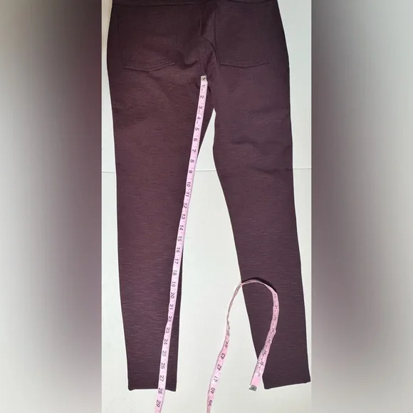 Matty M High Rise Ponte Leggings Dark Wine Burgundy Women’s Medium NWT - Picture 6 of 6